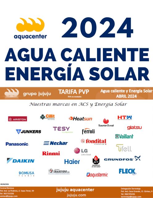 Tarifa JUJUJU 2020 AGUA CALIENTE Y ENERGIA SOLAR